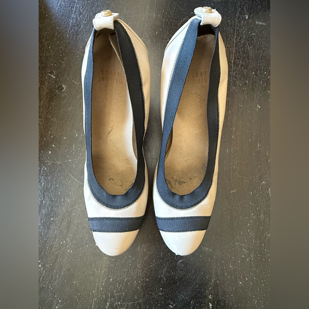 Stuart Weitzman Elegant Cream and Black Women's Shoes (Chanel style)
